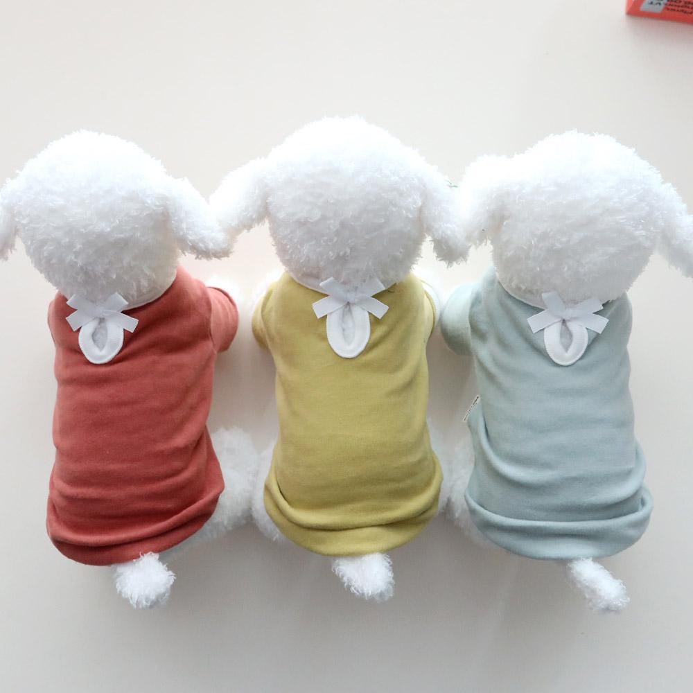 Ribbon Accent Shirt, S-XL, Small Dog Clothes, Dog Cute Top, Dog Comfy Top, Dog Knit, Gift for Furry Friends, NKPUP - NKpup