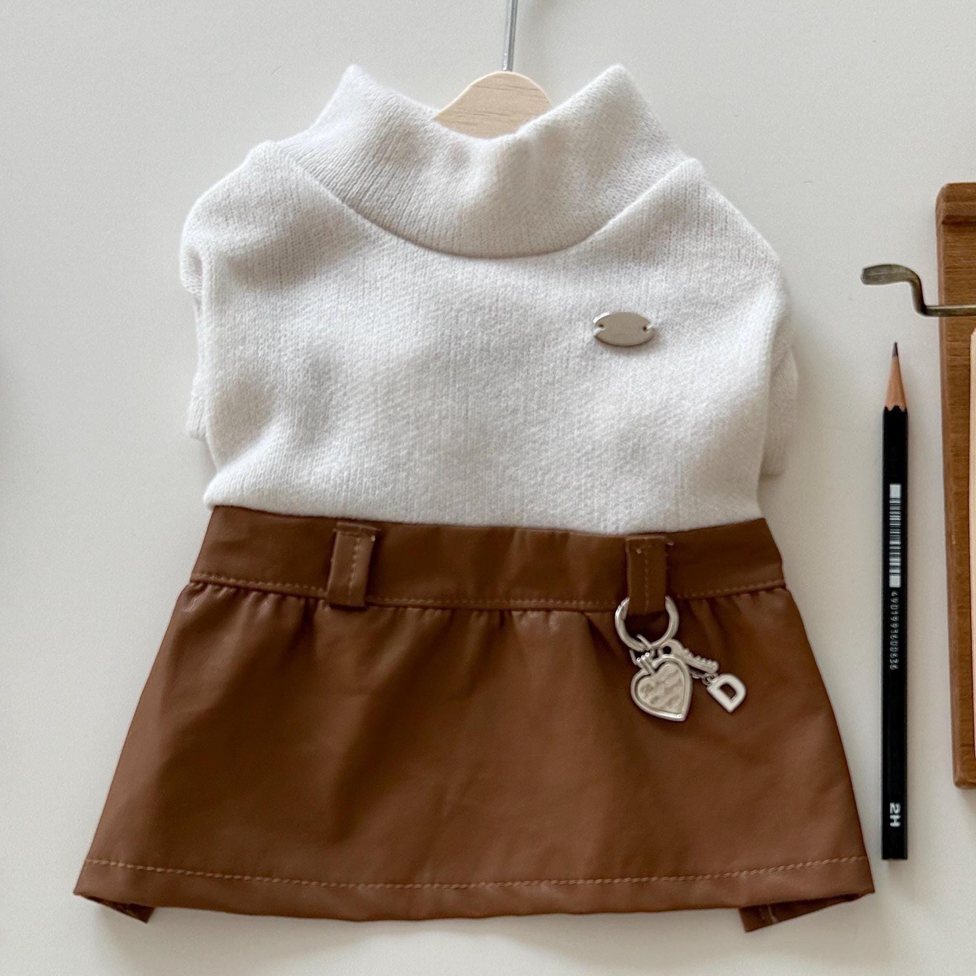 Chic Leather Dress, S-2XL, Small Dog Clothes, Dog Dress, Dog Wedding, Dog Luxury Outfit, Pet Clothing, NKPUP - NKpup