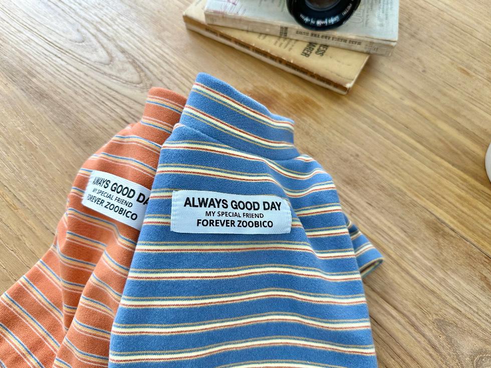 Always Good Day Stripe Tee, XS-2XL, Small Dog Clothes, Ultra Lightweight Dog Top, Dog Knit, NKPUP - NKpup