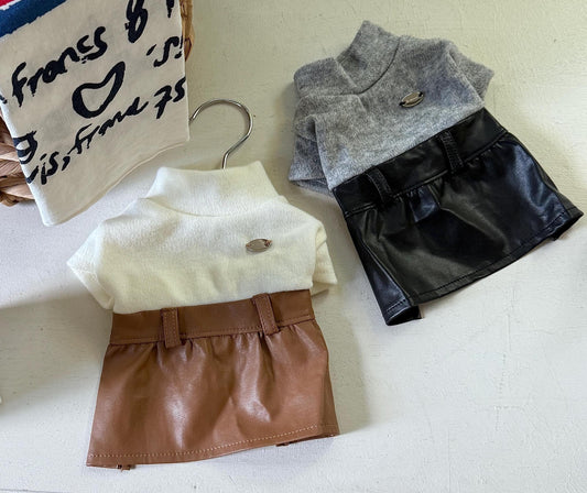 Chic Leather Dress, S-2XL, Small Dog Clothes, Dog Dress, Dog Wedding, Dog Luxury Outfit, Pet Clothing, NKPUP - NKpup