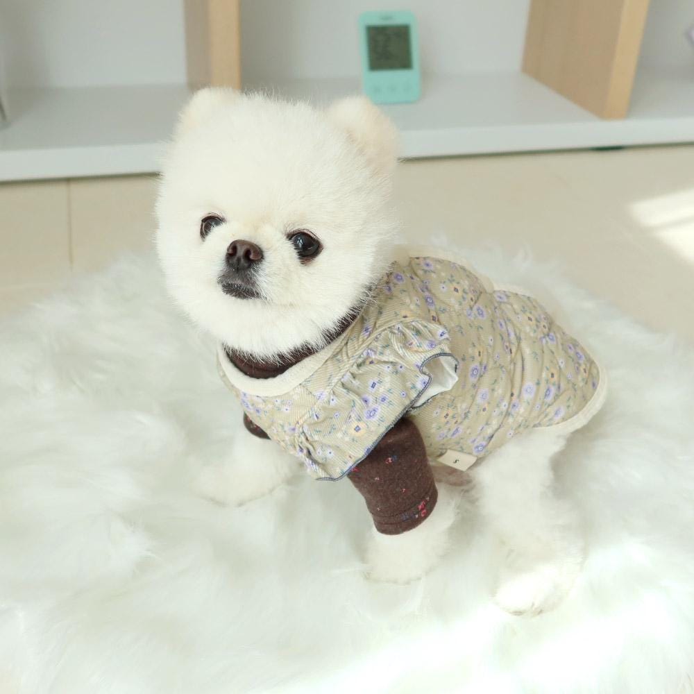 Floral Quilted Puff Vest, S-2XL, Small Dog Clothes, Dog Vest, Dog Outer, Small Dog Fashion, NKPUP - NKpup