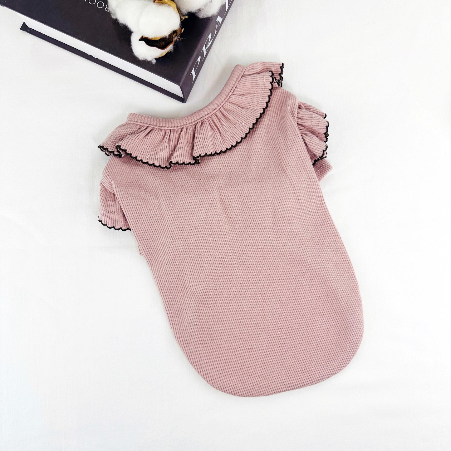Ruffle Collar Ribbed Top, S-XL, Small Dog Clothes, Ultra Lightweight Dog Top, Dog Outfit, NKPUP - NKpup