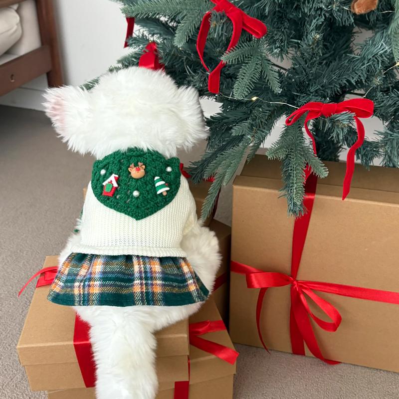 Christmas Crochet Cape, S,L, Dog Cape, Pet Neckwear, Dog Neck Warmer, Pet Clothing, Pet Accessory, Dog Fashion, Pet Clothing - NKpup