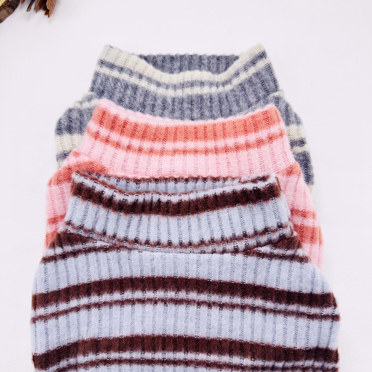 Soft Stripe Ribbed Knit, S-XL, Small Dog Clothes, Pet Sweater, Winter Dog Top, Dog Knit, NKPUP - NKpup