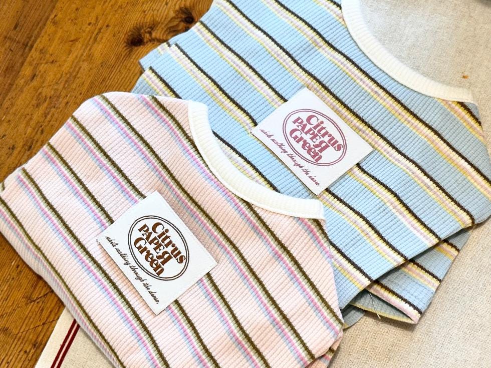 Soft Pastel Stripe Ribbed Tee XS-2XL, Small Dog Clothes, Dog Essential Tee, Dog T-shirts, Dog Top, NKPUP - NKpup