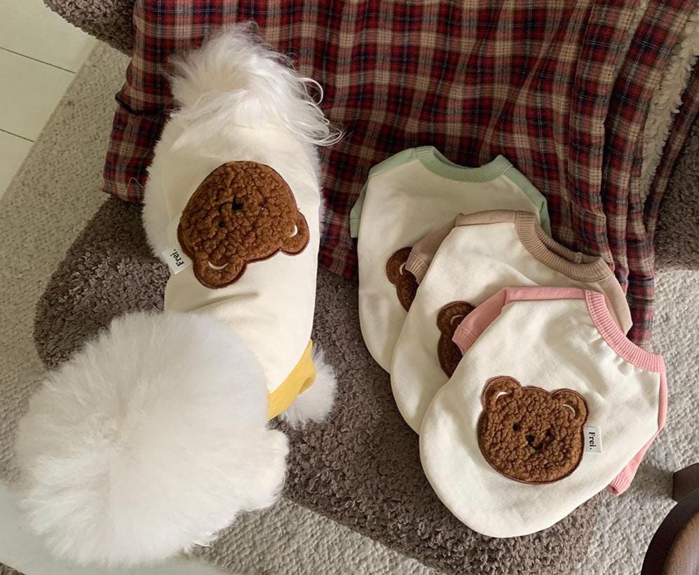 Teddy Patch Sweatshirt, S-2XL, Small Dog Clothes, Dog Essential Tee, Dog T-shirts, Dog Top, NKPUP - NKpup