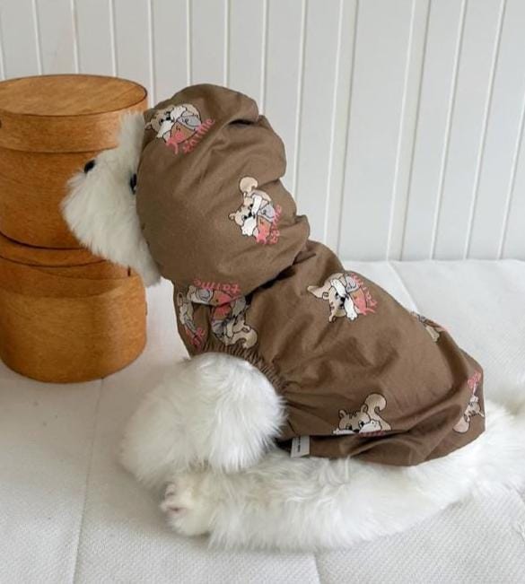 Squirrel Hooded Windbreaker, S-2XL, Dog Jacket, Small Dog Outer, Small Dog Clothes, Gift for Dogs, NKPUP - NKpup