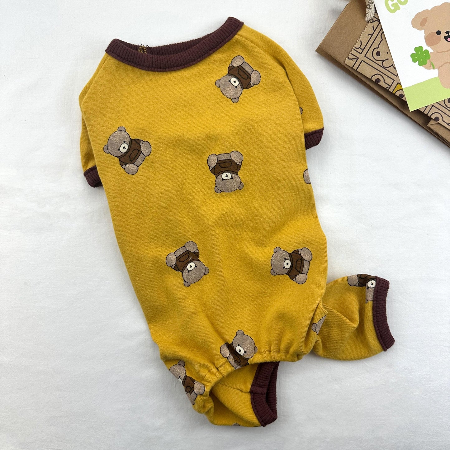 Teddy Bear Pajama Overall, S-XL, Pet Pants, Dog Jumpsuit, Pet Clothing, Dog Coat, Dog Outfit, Dog Apparel, Small Dog Clothes - NKpup