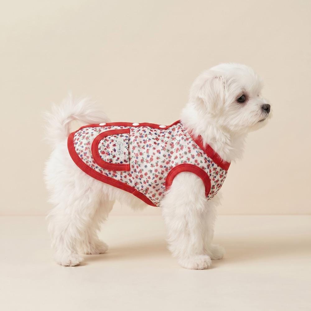 Vintage Floral Pocket Vest, S-2XL, Pet Clothing, Dog-Vest, Dog Jacket, Gift for Dogs, NKpup, Small Dog Vest - NKpup