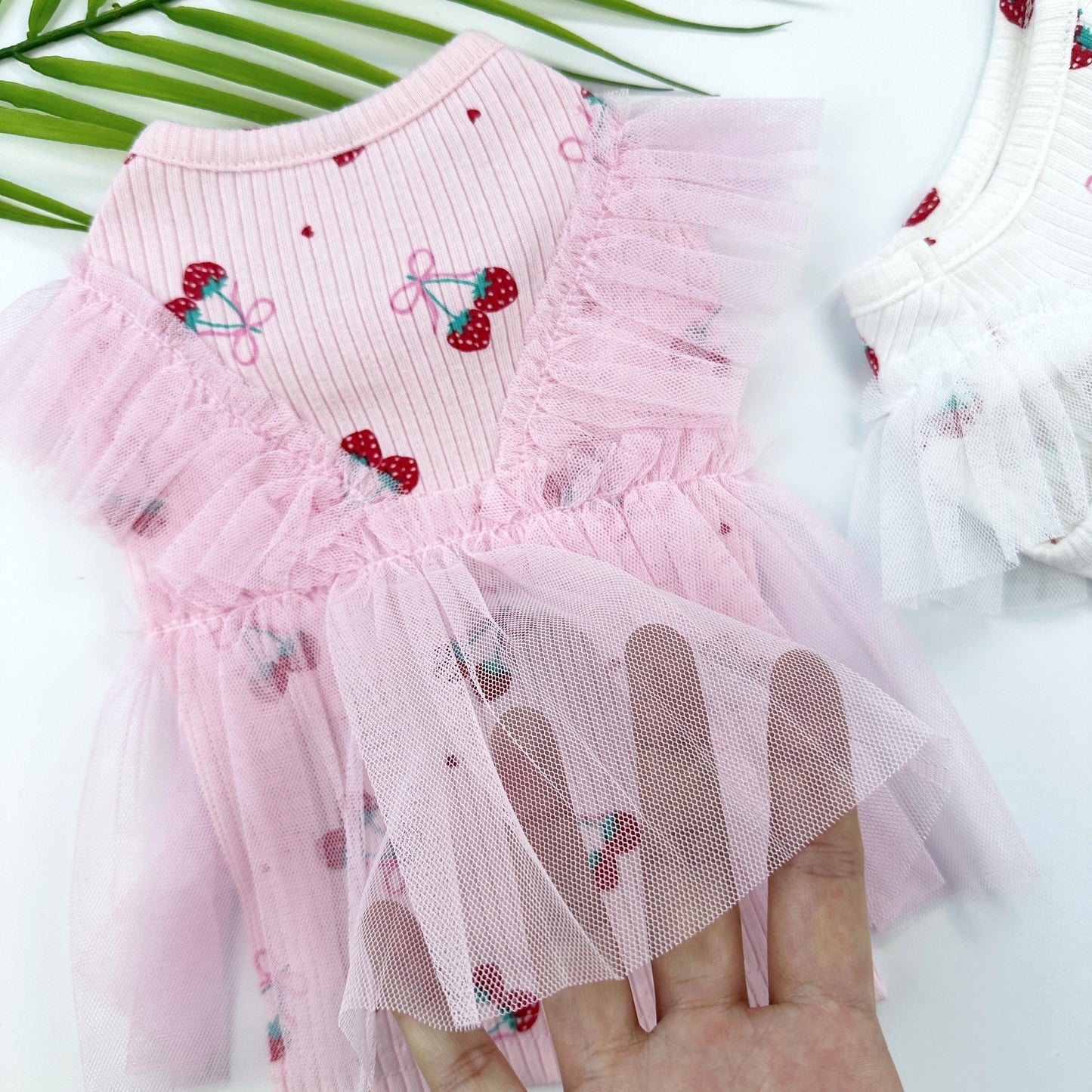 Cherry Tulle Dress, S-XL, Cute Dog dress, Dog Top, Dog Clothing, Small Dog Clothes, NKPUP - NKpup