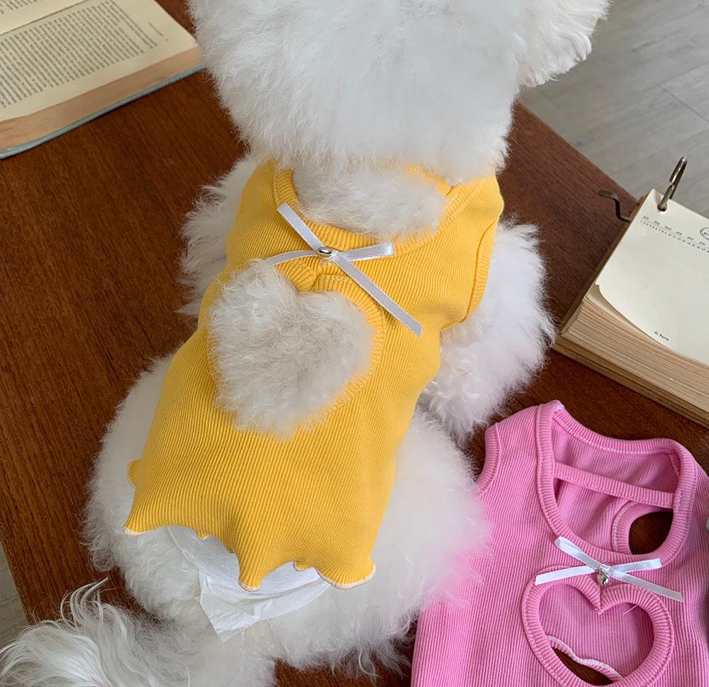 Heart Cutout Ribbed Top, S-XL, Small Dog Clothes, Dog Summer Top, Dog Cute Top, Gift for Furry Friends, NKPUP - NKpup