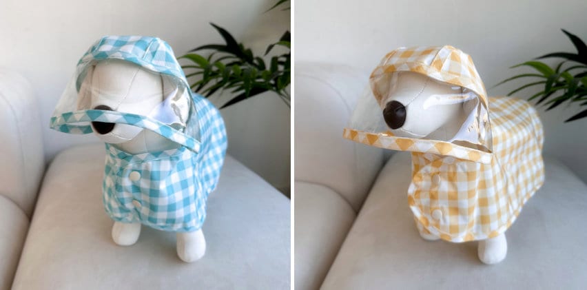 Gingham Raincoat for Dog