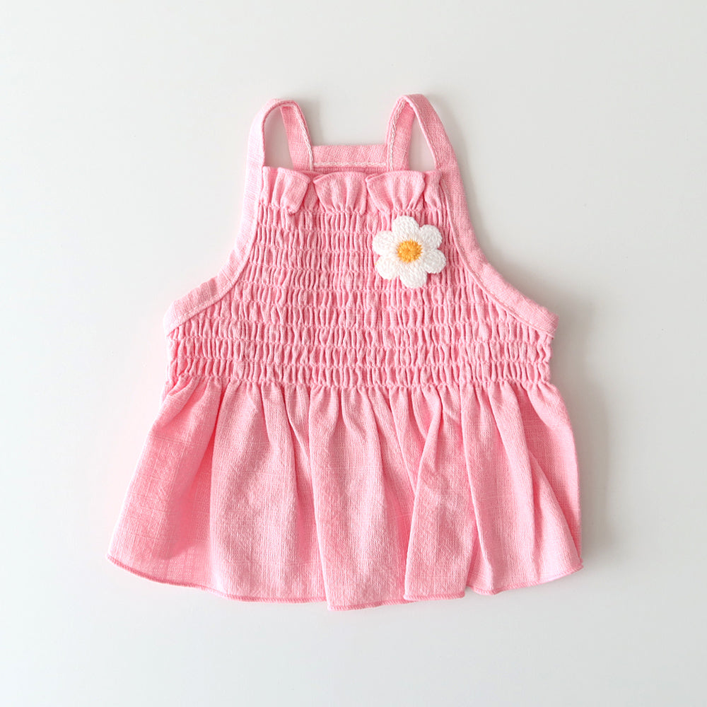 Linen Daisy Smocked Dress