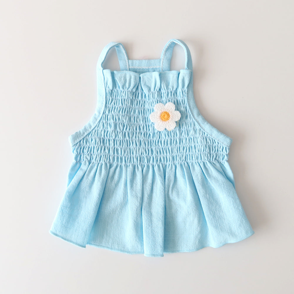 Linen Daisy Smocked Dress
