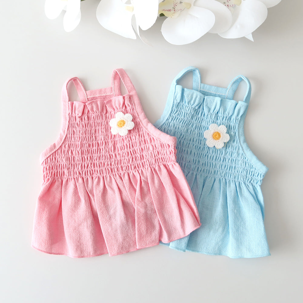 Linen Daisy Smocked Dress