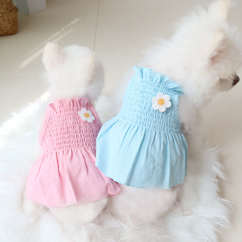 Linen Daisy Smocked Dress