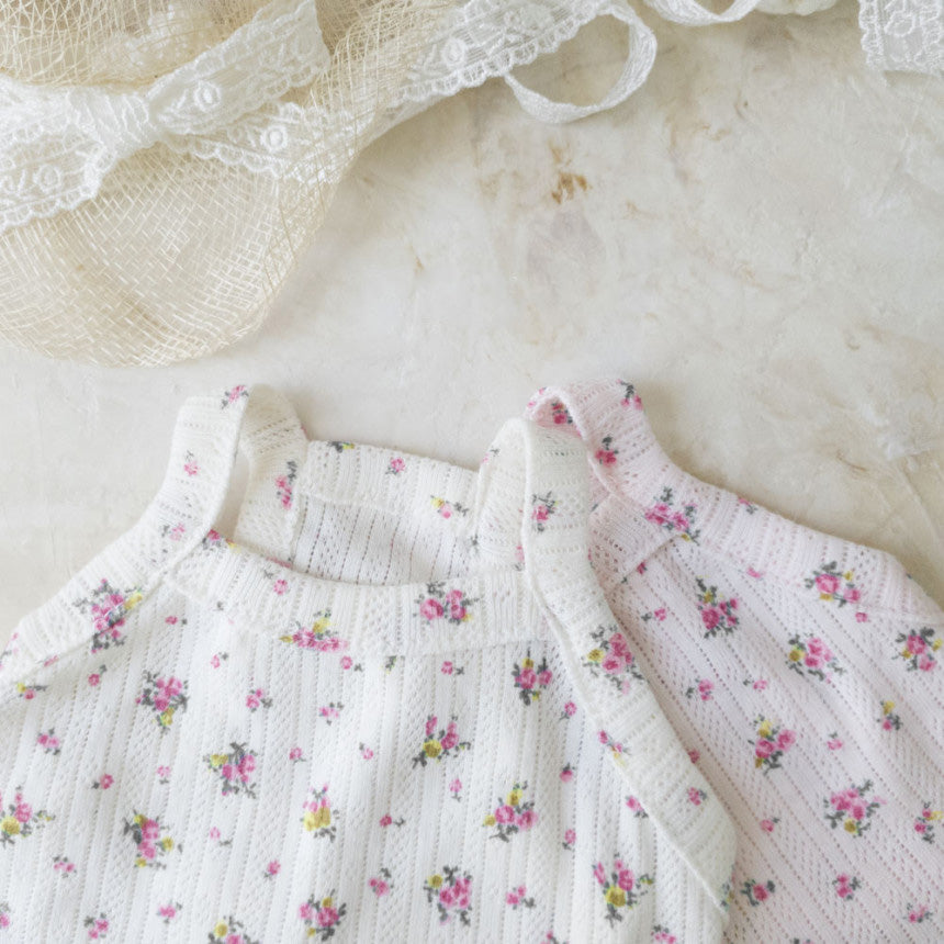 Floral Ruffle Dog Crop Tank Top