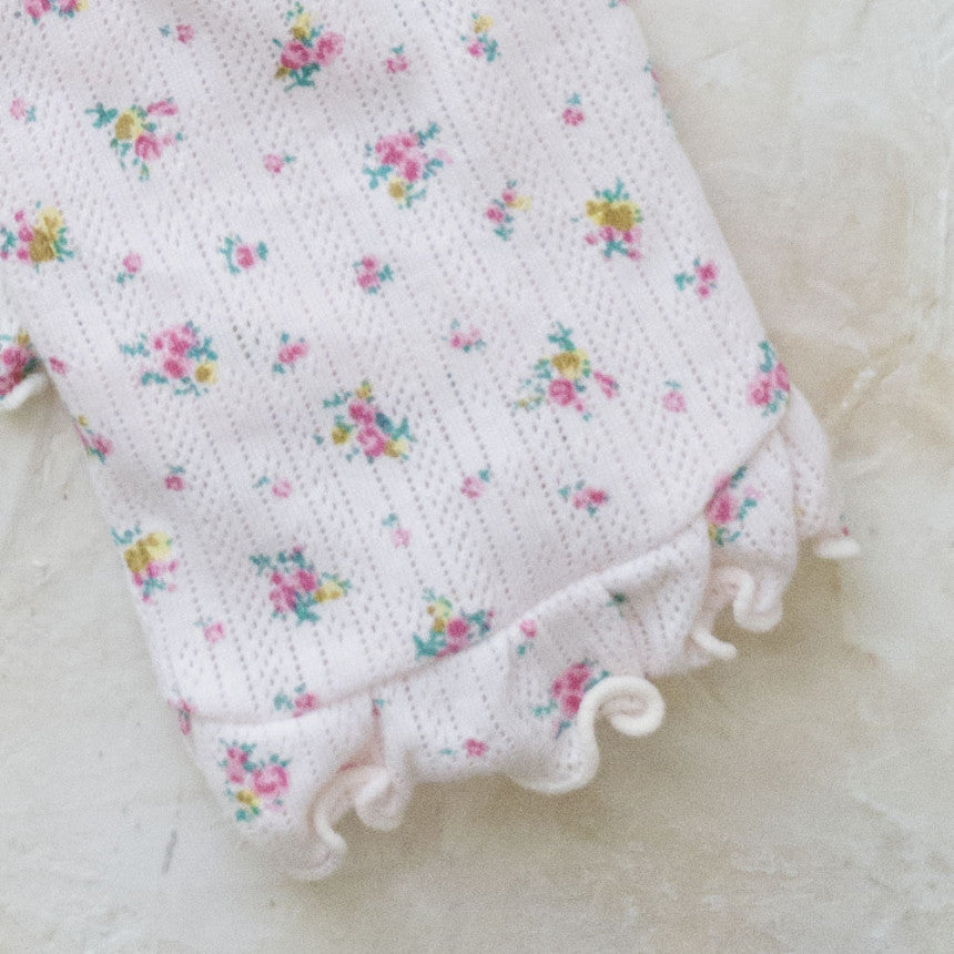 Floral Ruffle Dog Crop Tank Top