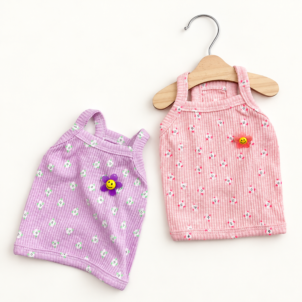 Smiley Flower Dog Crop Tank Top