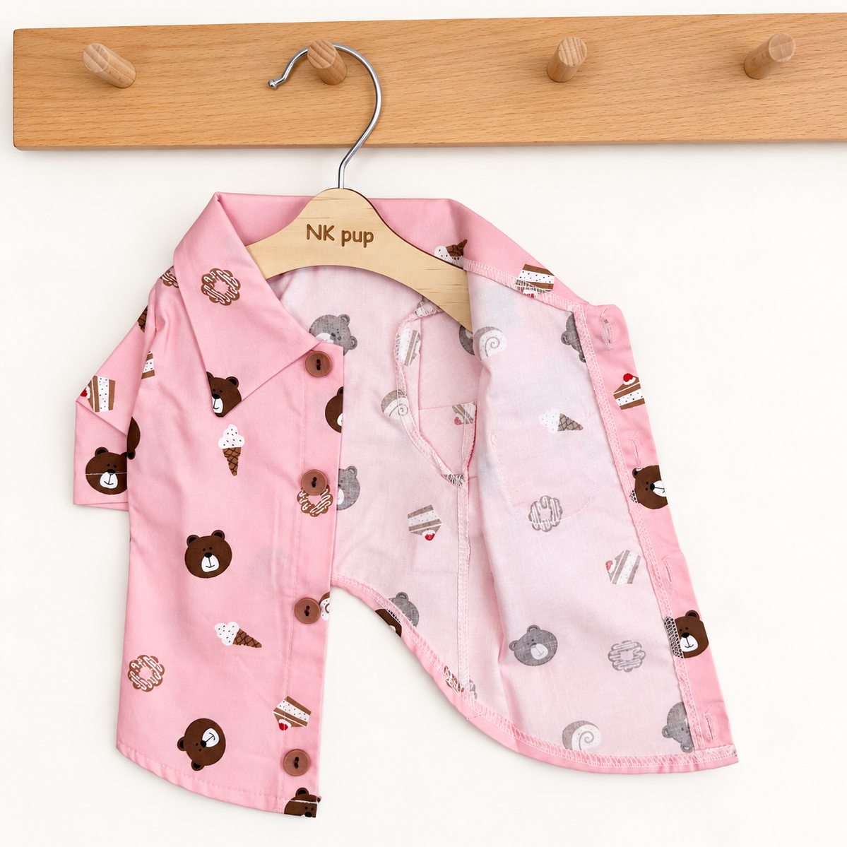 XS–3XL, Sweet Treats Bear Dog Pajamas Shirt