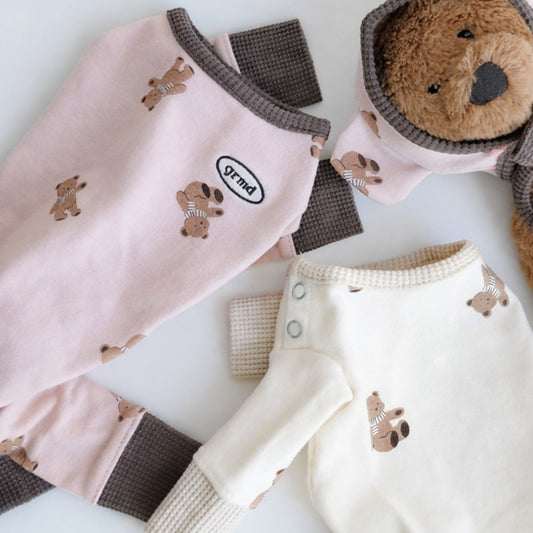 Cozy Bear Cotton Overall W/B
