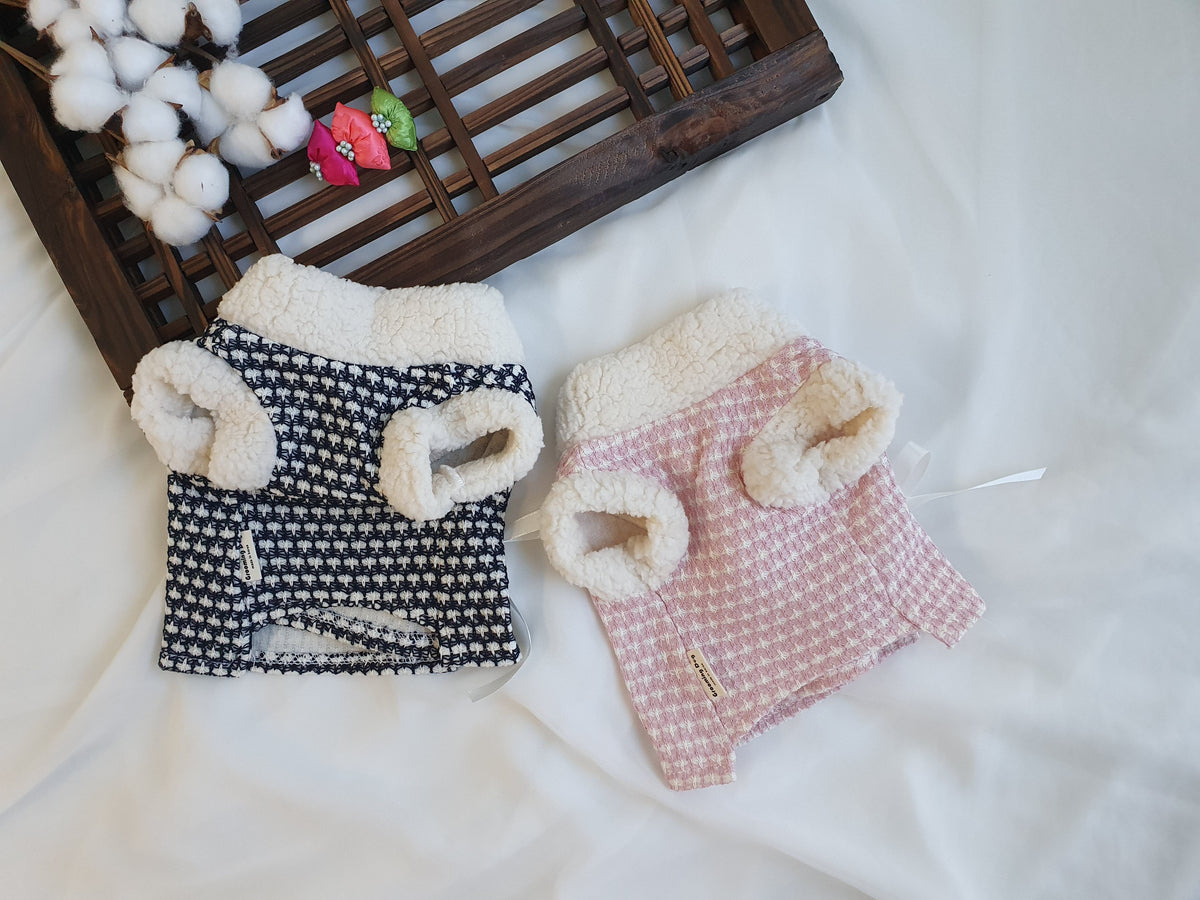 Fur Houndstooth Vest Pet Hanbok