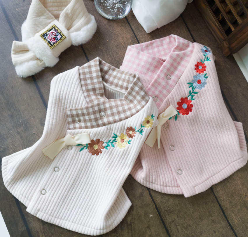 Flower Ribbed Cotton Vest Hanbok