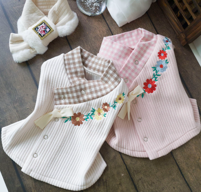 Flower Ribbed Vest Pet Hanbok