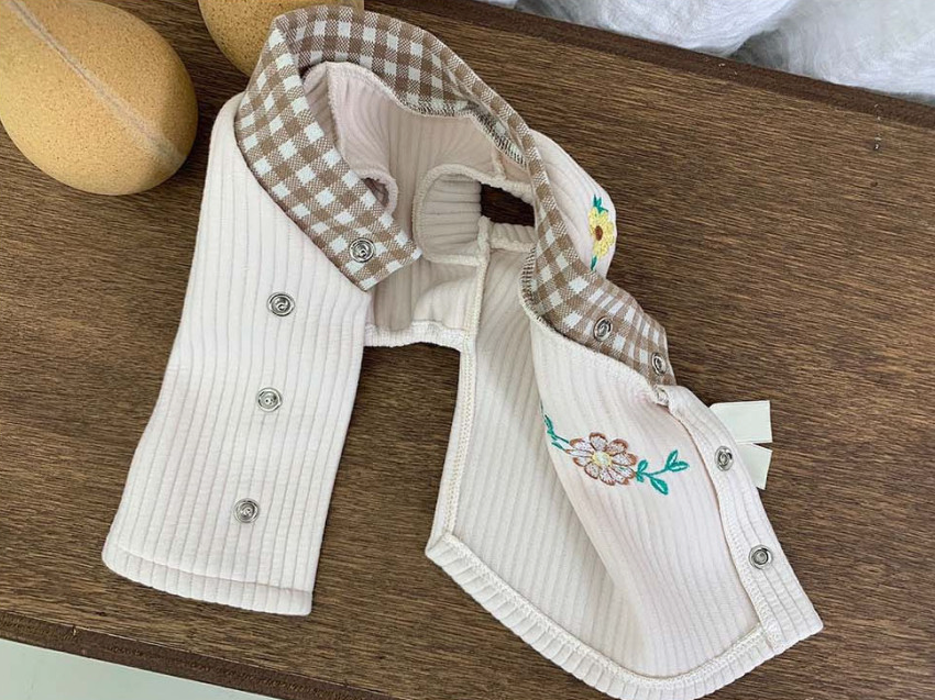 Flower Ribbed Vest Pet Hanbok