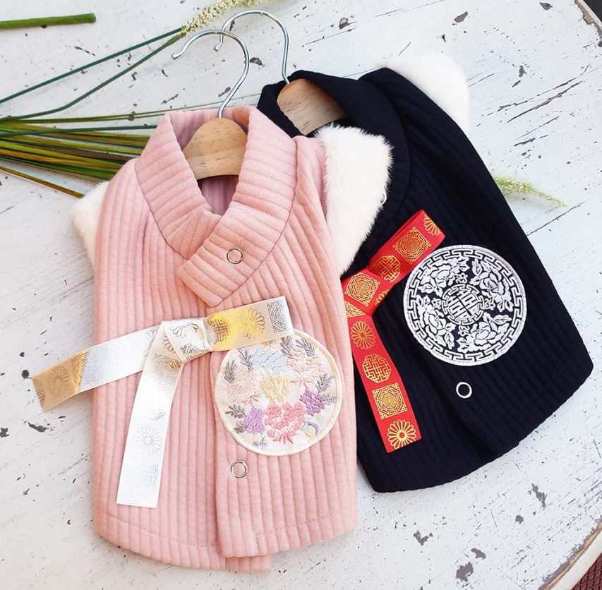 Cotton Ribbed Vest Pet Hanbok