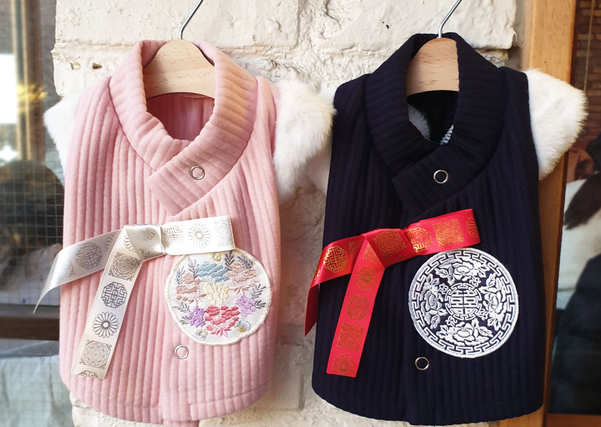 Cotton Ribbed Vest Pet Hanbok
