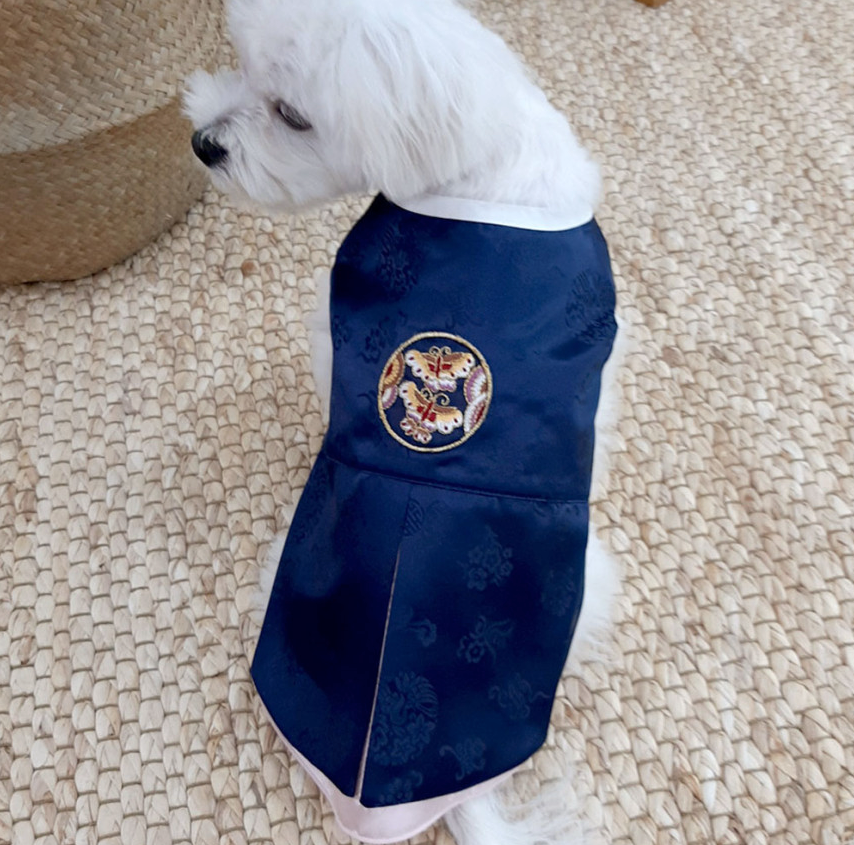 Traditional Navy Pet Hanbok