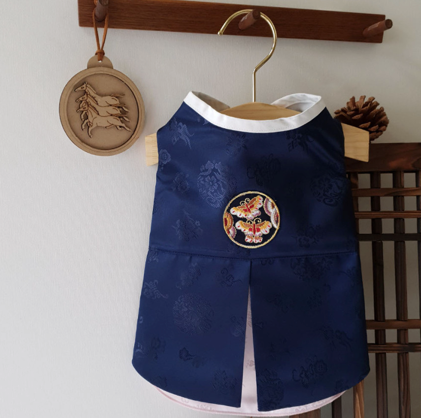 Traditional Navy Pet Hanbok