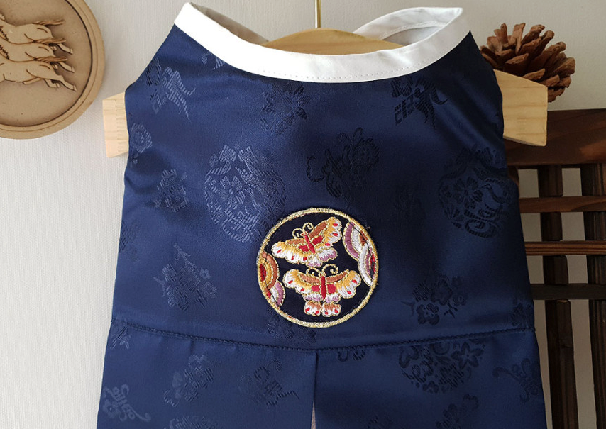 Traditional Navy Pet Hanbok
