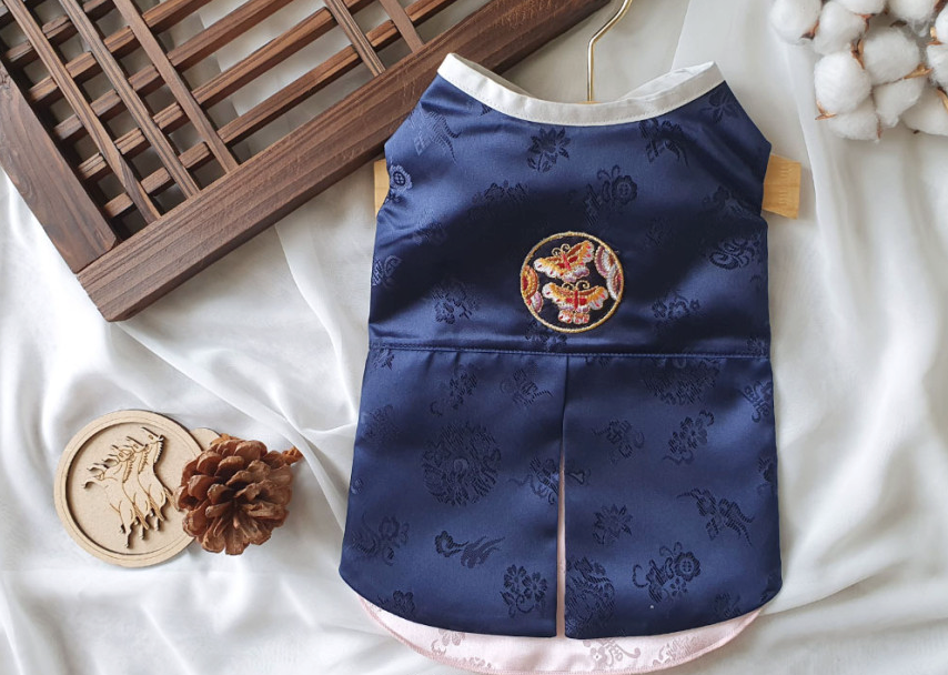 Traditional Navy Pet Hanbok