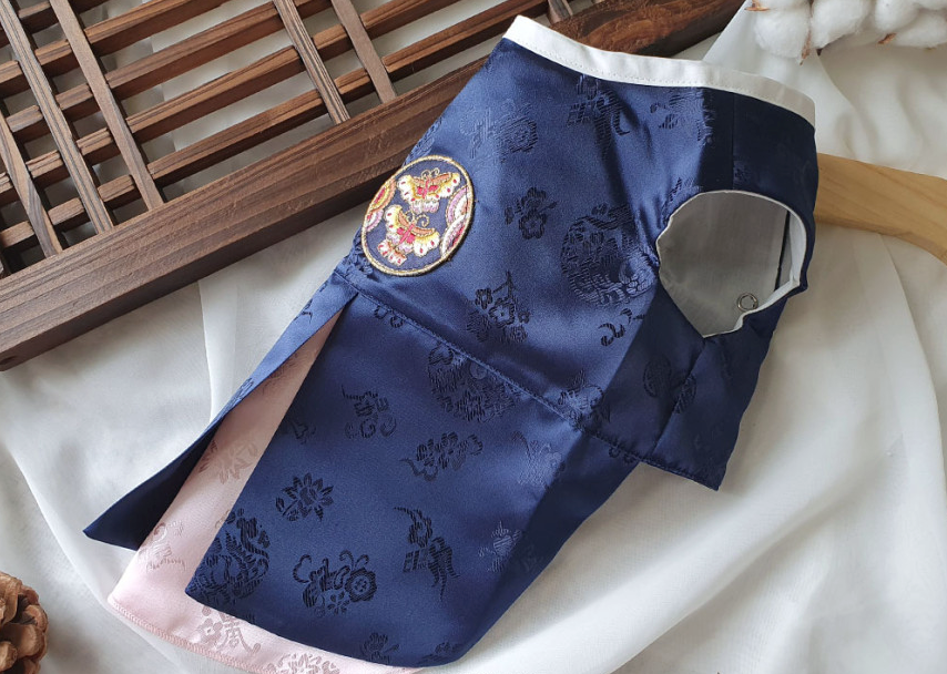 Traditional Navy Pet Hanbok
