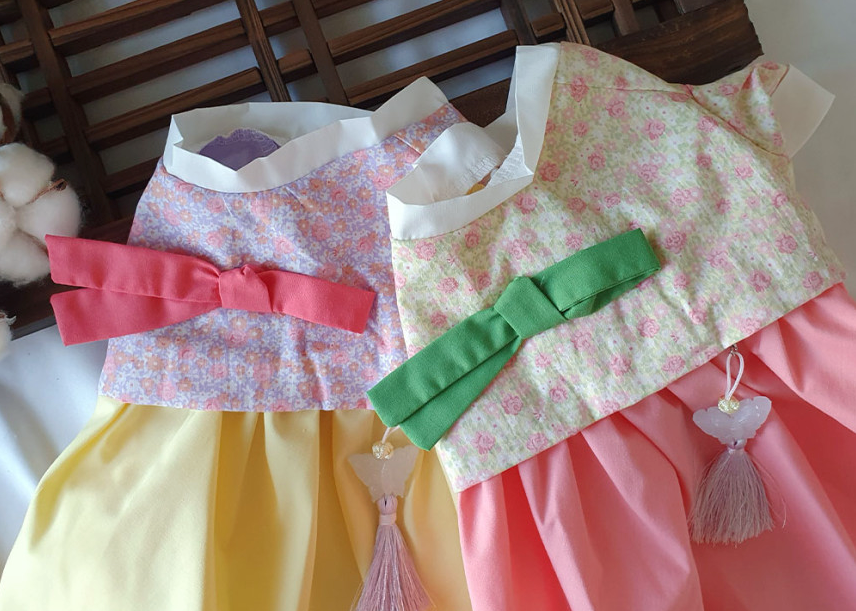 Floral Bow Pet Hanbok