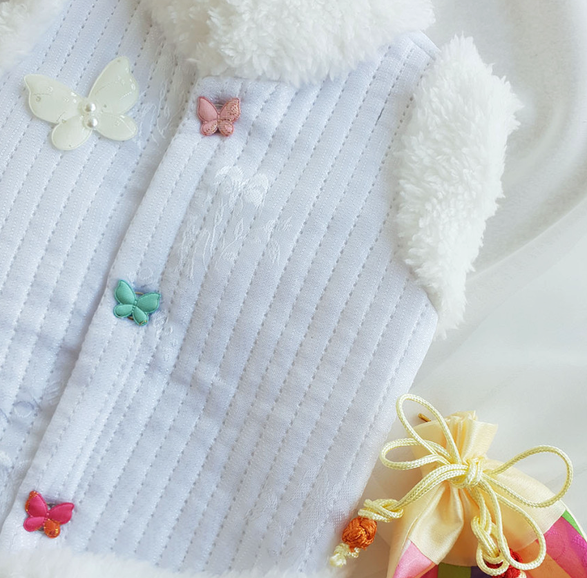 Butterfly Quilted Vest Hanbok with Lucky Pouch