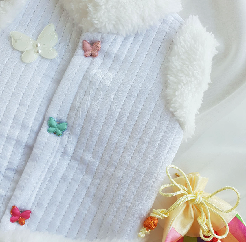 Butterfly Quilted Vest Pet Hanbok