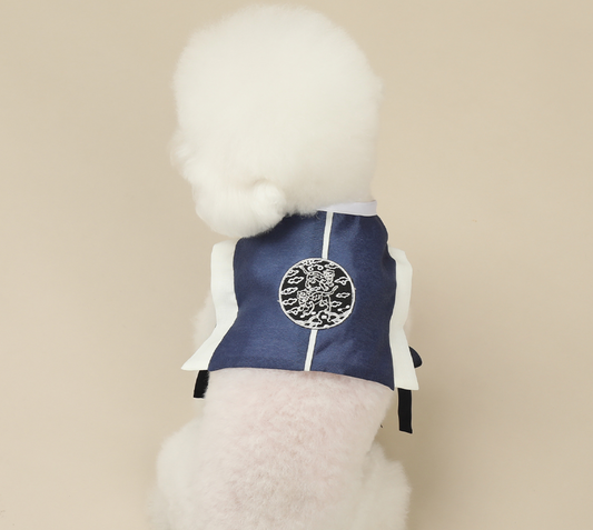 Navy Baeja Vest pet Hanbok
