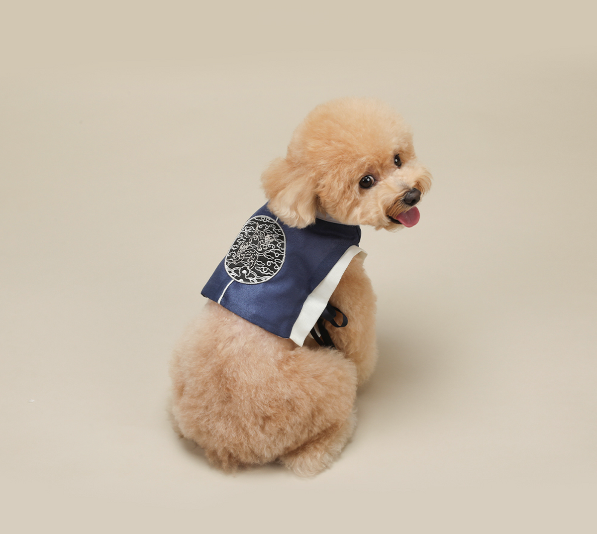 Navy Baeja Vest pet Hanbok