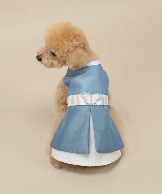 Sky Blue Pet Hanbok