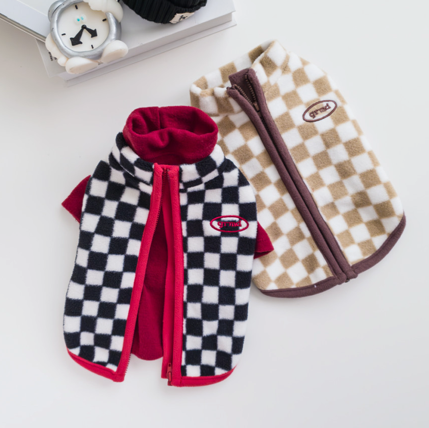 Checked Fleece Dog Vest