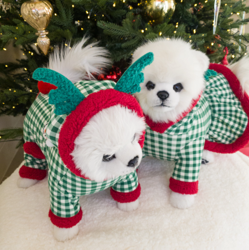 Christmas Gingham Dog Outfit
