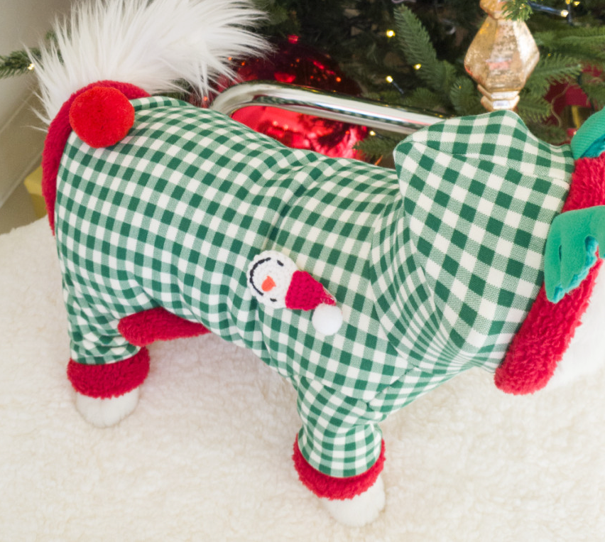 Christmas Gingham Dog Outfit