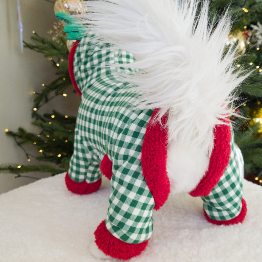 Christmas Gingham Dog Outfit