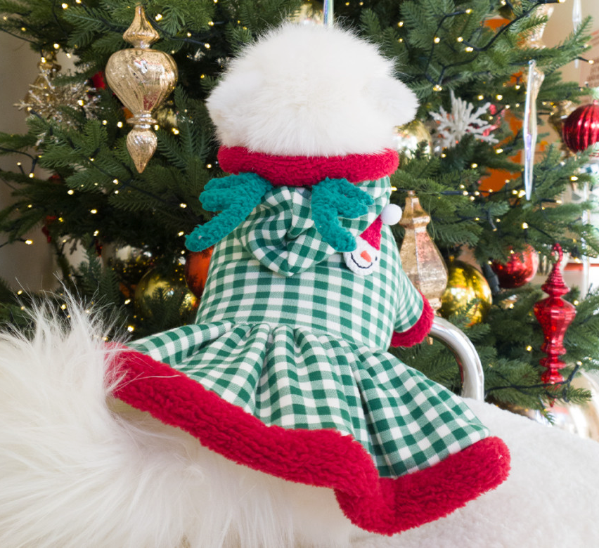 Christmas Gingham Dog Outfit