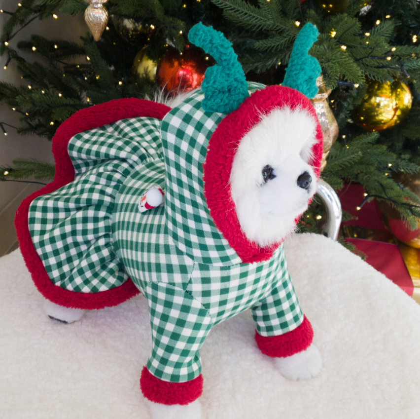 Christmas Gingham Dog Outfit