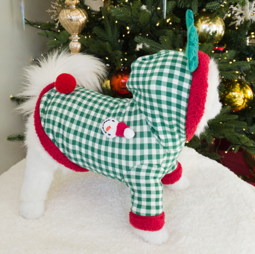 Christmas Gingham Dog Outfit