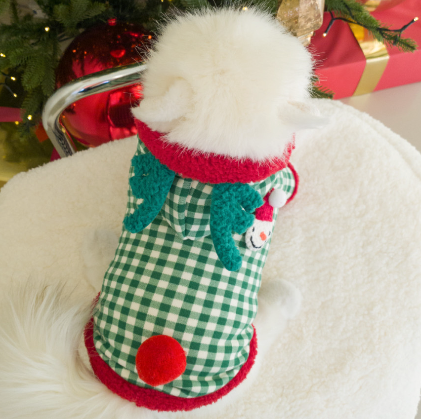 Christmas Gingham Dog Outfit